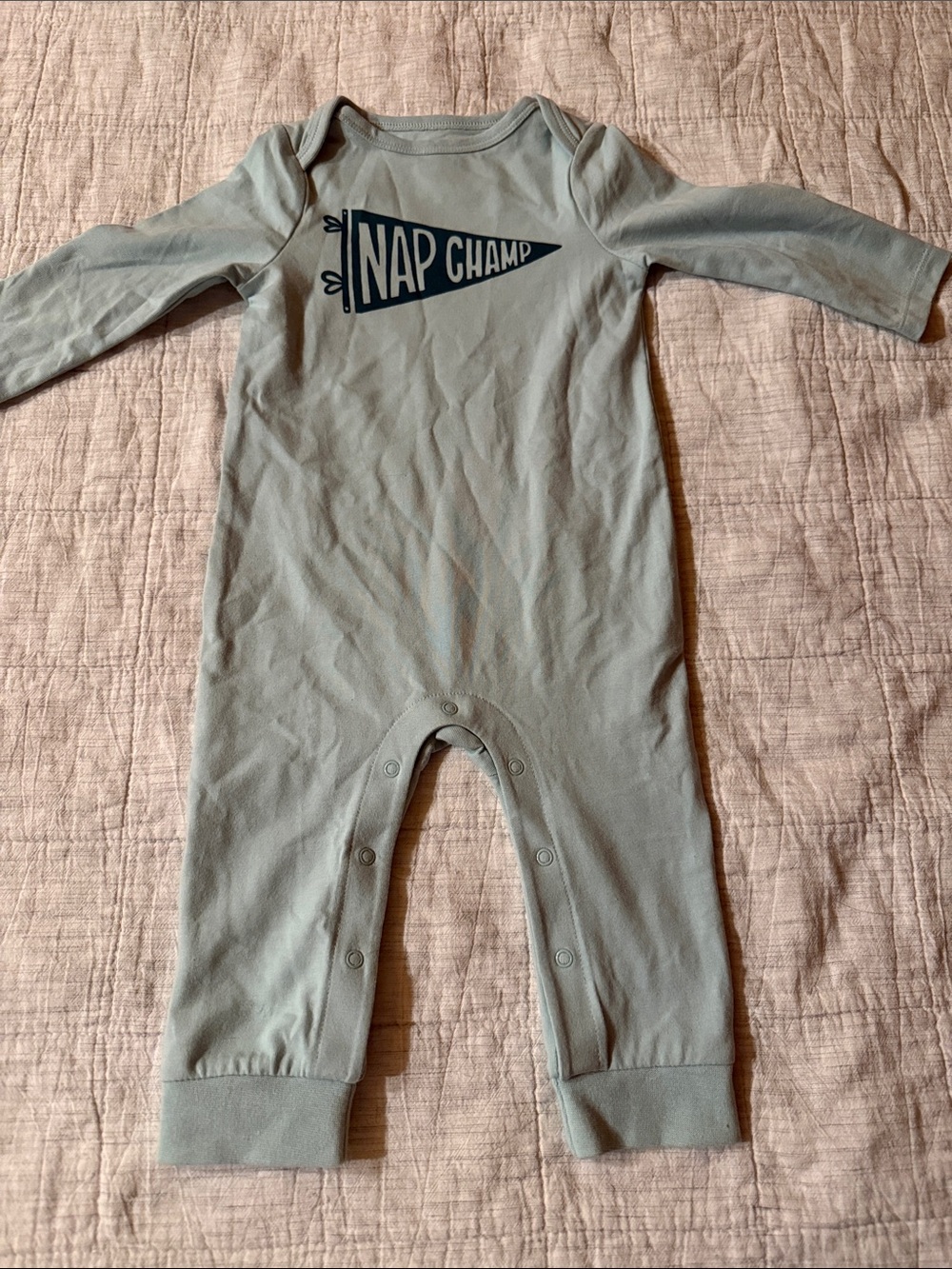 Cat and Jack Nap Champ Long-Sleeve One-Piece for Kids - Sage